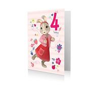 Danilo Promotions Ltd Peter Rabbit - Biglietto di auguri di compleanno ufficiale per 4 anni