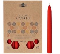 Danilovo 10 Candele Decorative Lunghe in Cera d'Api Rossa - Candele Cera d'Api Naturale a Combustione Lenta per Ogni Occasione - Profumate al Miele, per una Casa Accogliente