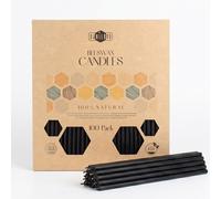 Danilovo 100 Candele Sottili in Cera d’Api - Candele Ortodosse da Chiesa in Cera d’Api con Stoppino in Cotone, Rituali per Meditazione, Preghiera e Altare Domestico, Profumo di Miele (18,5 cm, Nero)
