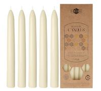 Danilovo 5 Candele Decorative Lunghe in Cera d'Api Bianca - Candele Cera d'Api Naturale a Combustione Lenta per Ogni Occasione - Profumate al Miele, per una Casa Accogliente