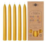 Danilovo 5 Candele Decorative Lunghe in Cera d'Api Gialle - Candele Cera d'Api Naturale a Combustione Lenta per Ogni Occasione - Profumate al Miele, per una Casa Accogliente