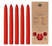 Danilovo 5 Candele Decorative Lunghe in Cera d'Api Rossa - Candele Cera d'Api Naturale a Combustione Lenta per Ogni Occasione - Profumate al Miele, per una Casa Accogliente