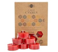 Danilovo - Candele Decorative in Cera d'Api - Candele Naturali, Piccole Rotonde con Stoppini in Cotone - Durata: 4 Ore - Set di 12 Candele Cera D'api Naturale - Porta Candela in Plastica Riciclata