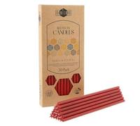 Danilovo Candele in cera d’api 50 pezzi (Rosso) - Candele ortodosse preghiera, rituali, decorazione tavola - Senza fuliggine, senza gocce, stoppino cotone (Altezza 18,5 cm)