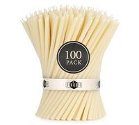 Danilovo - Candele in Cera d'Api, 100 Pezzi, Colore Bianco, Candele Decorative per Preghiera, per Rituali, Decorazione o Candele di Compleanno, 16 cm x 0,5 cm