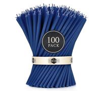 Danilovo - Candele in Cera d'Api, 100 Pezzi, Colore Blu, Candele Decorative per Preghiera, per Rituali, Decorazione o Candele di Compleanno, 16 cm x 0,5 cm