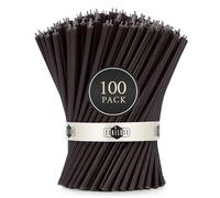 Danilovo - Candele in Cera d'Api, 100 Pezzi, Colore Nero, Candele Decorative per Preghiera, per Rituali, Decorazione o Candele di Compleanno, 16 cm x 0,5 cm