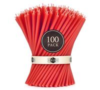 Danilovo - Candele in Cera d'Api, 100 Pezzi, Colore Rosso, Candele Decorative per Preghiera, per Rituali, Decorazione o Candele di Compleanno, 16 cm x 0,5 cm