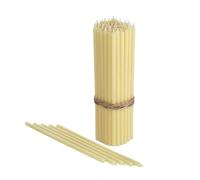 Danilovo - Candele in Cera d'Api, 50 Pezzi, Colore Bianco, Candele Decorative per Preghiera, per Rituali, Decorazione o Candele di Compleanno, 16,5 cm x 0,57 cm