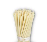 Danilovo - Candele in Cera d'Api, 50 Pezzi, Colore Bianco, Candele Decorative per Preghiera, per Rituali, Decorazione o Candele di Compleanno, 16 cm x 0,5 cm