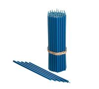 Danilovo - Candele in Cera d'Api, 50 Pezzi, Colore Blu, Candele Decorative per Preghiera, per Rituali, Decorazione o Candele di Compleanno, 16,5 cm x 0,57 cm
