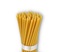 Danilovo - Candele in Cera d'Api, 50 Pezzi, Colore Giallo, Candele Decorative per Preghiera, per Rituali, Decorazione o Candele di Compleanno, 16 cm x 0,5 cm