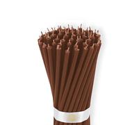 Danilovo - Candele in Cera d'Api, 50 Pezzi, Colore Marone, Candele Decorative per Preghiera, per Rituali, Decorazione o Candele di Compleanno, 16 cm x 0,5 cm
