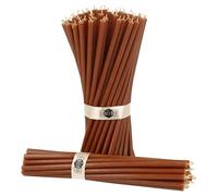 Danilovo - Candele in Cera d'Api, 50 Pezzi, Colore Marone, Candele Decorative per Preghiera, per Rituali, Decorazione o Candele di Compleanno, 18,5 cm x 0,61 cm