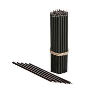 Danilovo - Candele in Cera d'Api, 50 Pezzi, Colore Nero, Candele Decorative per Preghiera, per Rituali, Decorazione o Candele di Compleanno, 16,5 cm x 0,57 cm