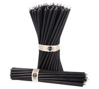 Danilovo - Candele in Cera d'Api, 50 Pezzi, Colore Nero, Candele Decorative per Preghiera, per Rituali, Decorazione o Candele di Compleanno, 18,5 cm x 0,61 cm