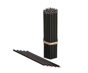 Danilovo - Candele in Cera d'Api, 50 Pezzi, Colore Nero, Candele Decorative per Preghiera, per Rituali, Decorazione o Candele di Compleanno, 16,5 cm x 0,57 cm