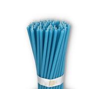 Danilovo - Candele in Cera d'Api, 50 Pezzi, Colore Turchese, Candele Decorative per Preghiera, per Rituali, Decorazione o Candele di Compleanno, 16 cm x 0,5 cm