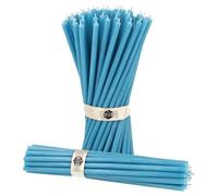 Danilovo - Candele in Cera d'Api, 50 Pezzi, Colore Turchese, Candele Decorative per Preghiera, per Rituali, Decorazione o Candele di Compleanno, 18,5 cm x 0,61 cm