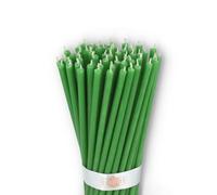 Danilovo - Candele in Cera d'Api, 50 Pezzi, Colore Verde, Candele Decorative per Preghiera, per Rituali, Decorazione o Candele di Compleanno, 16 cm x 0,5 cm