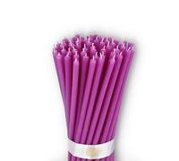 Danilovo - Candele in Cera d'Api, 50 Pezzi, Colore Viola, Candele Decorative per Preghiera, per Rituali, Decorazione o Candele di Compleanno, 16 cm x 0,5 cm