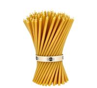 Danilovo Candele Pura Cera d'Api- No goccia, No fumo, Alte, Sottili Coniche-Decorative per Preghiera in Chiesa, Candele per Decorazione o Compleanno, Altezza 20,5cm, Diametro 0,66cm (50pz)