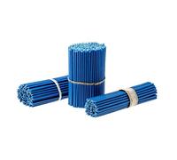 Danilovo Candele Pura Cera d'Api- No goccia, No fumo, Alte, Sottili Coniche-Decorative per Preghiera in Chiesa, Candele per Decorazione o Compleanno, Altezza 15cm, Diametro 0,5cm (Blu, 200pz)