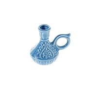 Danilovo portacandela a forma di brocca in ceramica per candele sottili, supporto per candele ortodosse, diametro fino a 1,1 cm (azzurro)