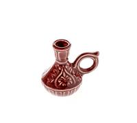 Danilovo portacandela a forma di brocca in ceramica per candele sottili, supporto per candele ortodosse, diametro fino a 1,1 cm (rosso borgogna)