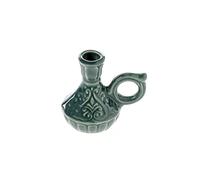 Danilovo portacandela a forma di brocca in ceramica per candele sottili, supporto per candele ortodosse, diametro fino a 1,1 cm (verde)