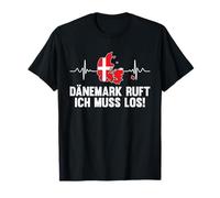 Danimarca chiama bandiera Scandinavia battito cardiaco Maglietta