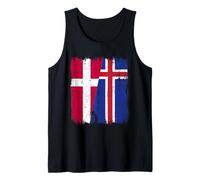 Danimarca Islanda Half Flag Maglia danese Islandese Canotta