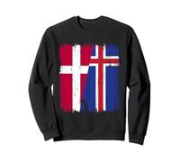 Danimarca Islanda Half Flag Maglia danese Islandese Felpa