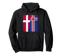 Danimarca Islanda Half Flag Maglia danese Islandese Felpa con Cappuccio