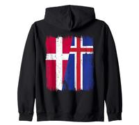Danimarca Islanda Half Flag Maglia danese Islandese Felpa con Cappuccio