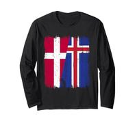 Danimarca Islanda Half Flag Maglia danese Islandese Maglia a Manica