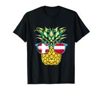 Danimarca Occhiali da sole ananas bandiera danese radici danesi Maglietta