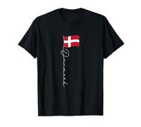 Danimarca Signature Flag Pole - Elegante bandiera danese patriottica Maglietta