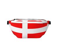 Danimarca Stampa Bandiera Danese Marsupio regolabile da corsa borsa a tracolla leggera e confortevole adatta per fitness jogging viaggi