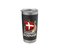 Danimarca Viking Longship Danish Pride Nordic Heritage Design Bicchiere termico in acciaio inox doppia parete
