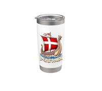 Danimarca Viking Longship Danish Pride Nordic Heritage Design Bicchiere termico in acciaio inox doppia parete