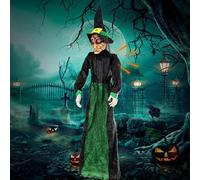 d'animazione di Halloween con attivazione del suono e occhi per decorazioni per le streghe di Halloween all'aperto con occhi lampeggianti, Decorazioni per le vacanze all'aperto spaventose