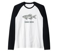 Danio Rerio Zebrafish Ricerca Scientifica Illustrazione Maglia con Maniche Raglan