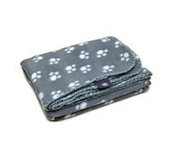 Danish Design Essentials Polar Dog Blanket Silver 75 x 100 cm - Coperta per cani con stampa di zampe, morbida e lavabile in lavatrice