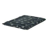 Danish Design Materasso in Pile Sherpa Blu Navy con Stampa di Zampe, Comodo per Cani/Cuccioli, Grande, 60 x 91 cm