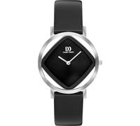 Danish Design Orologio da donna in acciaio Pico Square cinturino in pelle nera IV13Q1300, argento, Moderno