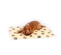 Danish Design - Pile Sherpa con Stampa di Zampe, 75 x 50 cm, Colore: Beige/Marrone