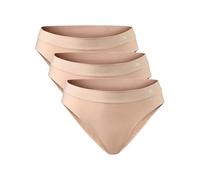 DANISH ENDURANCE 3 Paia Slip Donna Senza Cuciture in Fibra di bambù, Mutande Bikini Elasticizzate, Beige Nude, Medium/Large