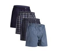 DANISH ENDURANCE 4 Paia Boxer Uomo Cotone Biologico 100% Fantasia, Mutande a Pantaloncino, Comodi, Leggeri e Traspiranti, Blu/Grigio Misto, M