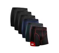 DANISH ENDURANCE Boxer Sportivi, in Microfibra, Elasticizzato, Intimo per Sport, da Uomo, 6 Paia, 3X Nero, 1x Blu, 1x Nero/Rosso, 1x Verde/Viola, S